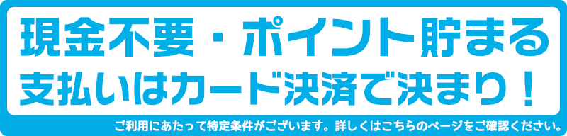 お支払はカード決済で決まり!
