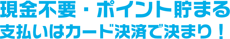 現金不要・ポイント貯まる！支払いはカード決済で決まり！