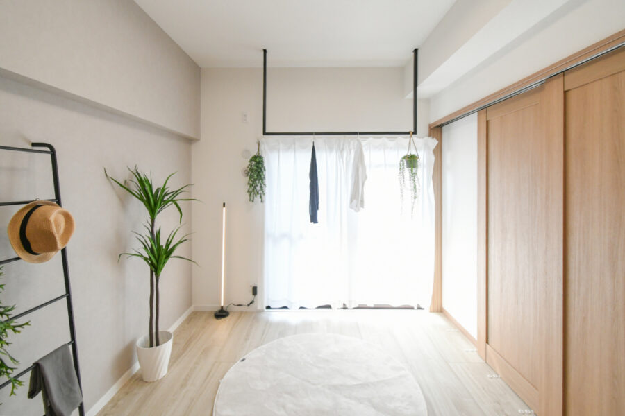 アイアンバーも干せてオシャレ