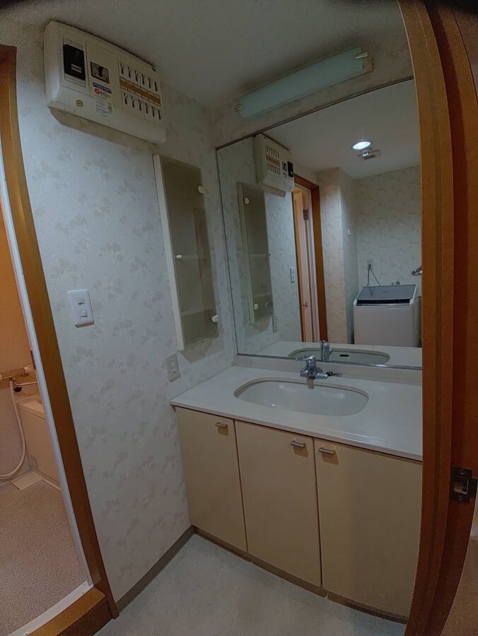実用的に使いやすく収納増加の洗面へ