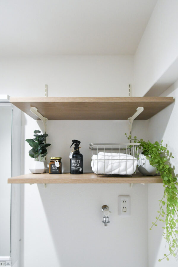 洗濯機上に造作棚設置