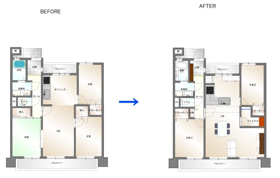 ビフォーアフター図面