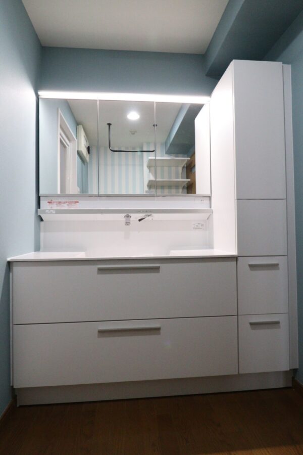 収納力抜群の洗面へ